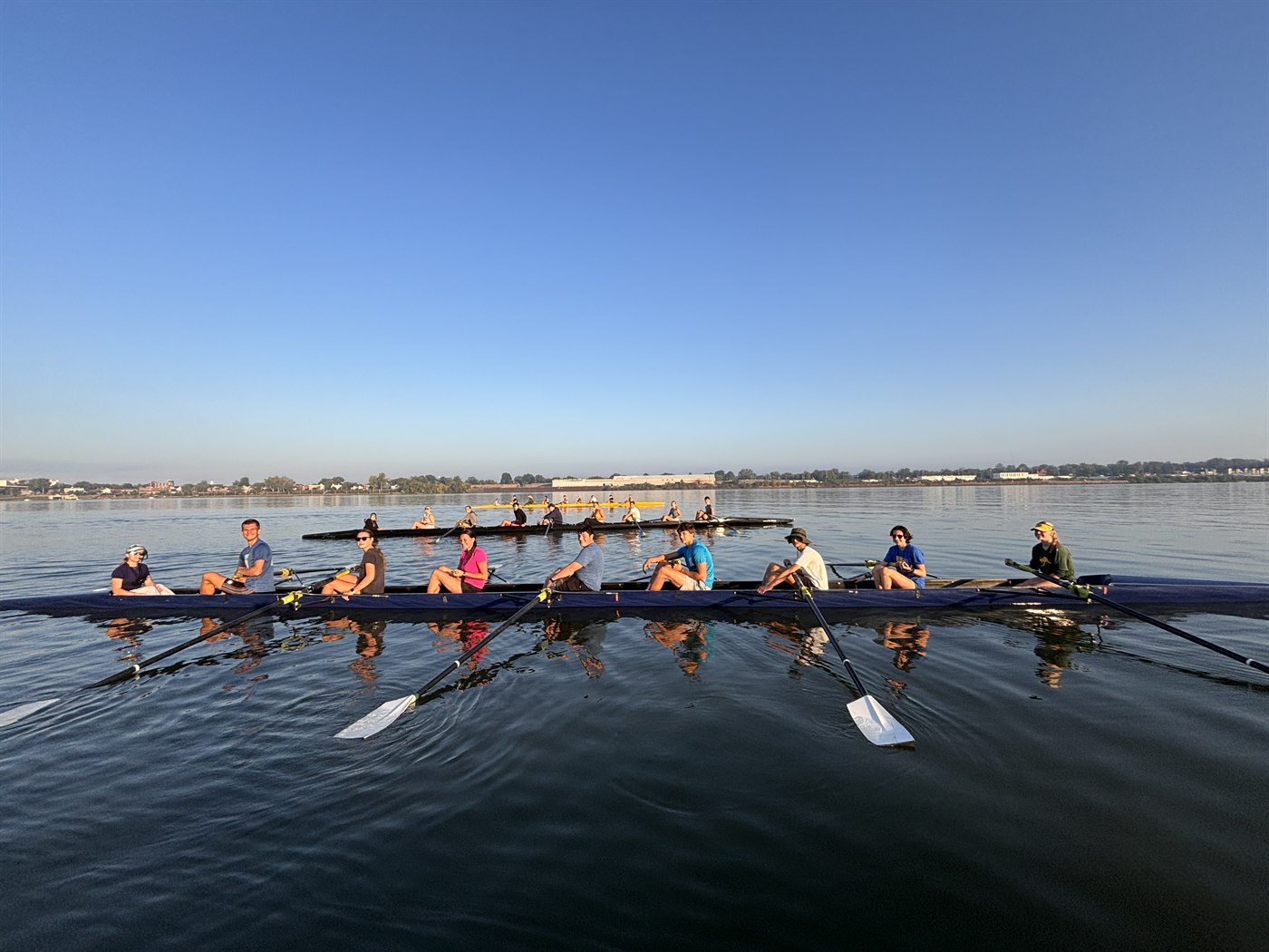 Louisville Rowing Club junior rowers on the Ohio River